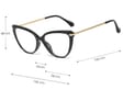 Okulary kocie do komputera damskie z filtrem Blue Light zerówki 2563-8 czarny/bezbarwny