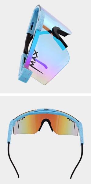 Sportowe okulary przeciwsłoneczne ST-MAX8 niebieski/biały ze skazą!