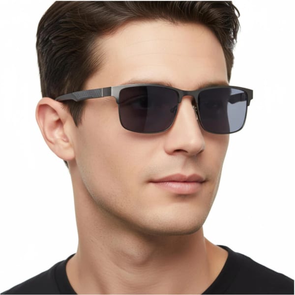 Przyciemniane okulary +1.75 do czytania męskie SPM41 szary/czarny