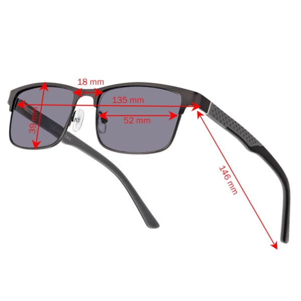 Przyciemniane okulary +2.00 do czytania męskie SPM41 szary/czarny