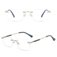 Bezramkowe okulary zerówki do komputera z filtrem Blue Light 25188B złoty/granat