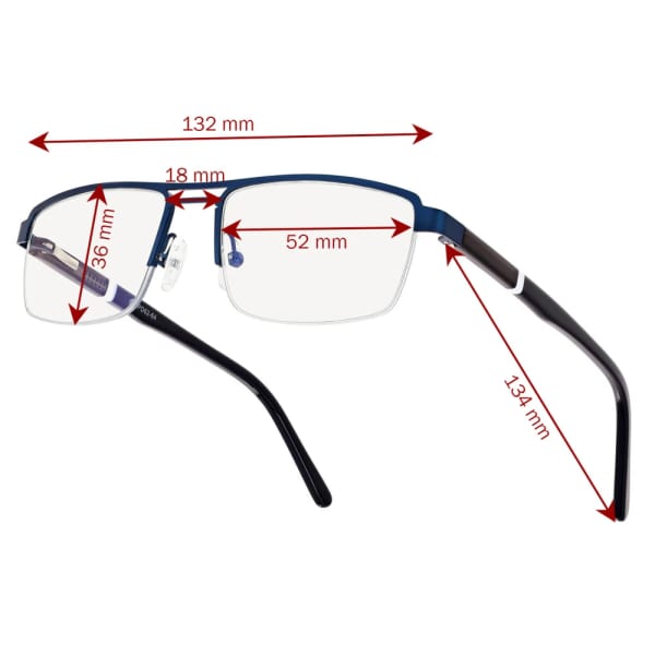Męskie okulary PREMIUM +0.50 do czytania i komputera Blue Light+Antyrefleks STL260 granat