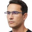 Męskie okulary PREMIUM +1.25 do czytania i komputera Blue Light+Antyrefleks STL260 granat