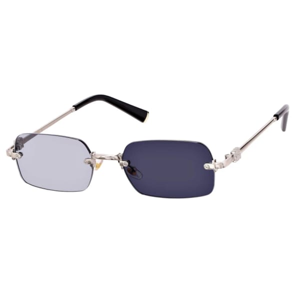 Damskie okulary fotochromowe kat.2-3 przeciwsłoneczne bezramkowe STLF-05A srebrny/czarny