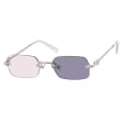 Damskie okulary fotochromowe kat.1-3 przeciwsłoneczne bezramkowe STLF-05B srebrny/szary