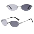 Damskie okulary fotochromowe kat.2-3 przeciwsłoneczne bezramkowe STLF-04A srebrny/czarny