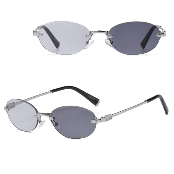 Damskie okulary fotochromowe kat.2-3 przeciwsłoneczne bezramkowe STLF-04A srebrny/czarny