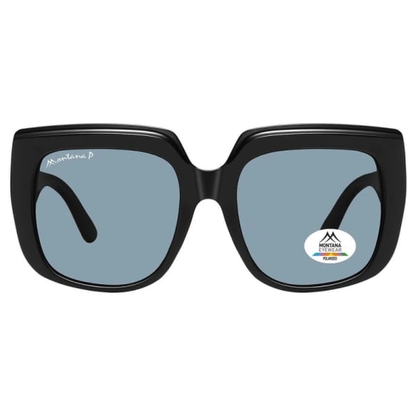 Duże damskie okulary przeciwsłoneczne z polaryzacją kat.2 - MP176D czarne/niebieskie