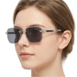 Okulary fotochromowe kat.1-3 przeciwsłoneczne bezramkowe STLF-12B srebrne