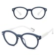 Dziecięce 4-8 lat elastyczne okulary zerówki do komputera Blue Light 25193 granat/biały