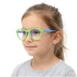 Dziecięce 4-8 lat elastyczne okulary zerówki do komputera Blue Light 25193 granat/biały
