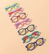 Dziecięce 4-8 lat elastyczne okulary zerówki do komputera Blue Light 25193 granat/biały
