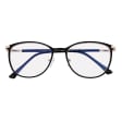 Damskie okulary +3.25 do czytania i komputera z filtrem Blue Light STL277 czarny/złoty