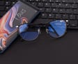 Damskie okulary +3.25 do czytania i komputera z filtrem Blue Light STL277 czarny/złoty