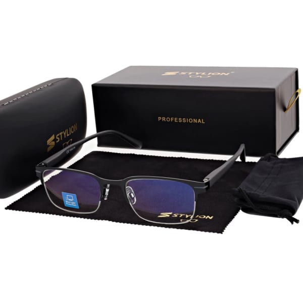 Męskie okulary zerówki Blue Light+Antyrefleks STL281A ze skazą!