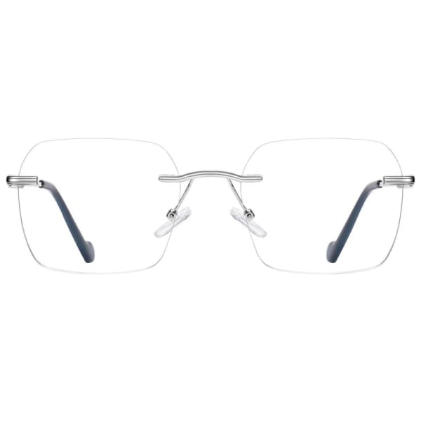 Bezramkowe oprawki korekcyjne okulary zerówki patentki 861D srebrny/granat