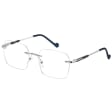 Bezramkowe oprawki korekcyjne okulary zerówki patentki 861D srebrny/granat