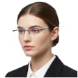 Bezramkowe oprawki korekcyjne okulary zerówki patentki 861E granatowe