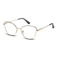 Damskie okulary zerówki oprawki korekcyjne kocie oczy Flex 862A złoty/czarny