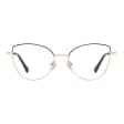 Damskie okulary zerówki oprawki korekcyjne kocie oczy Flex 862A złoty/czarny