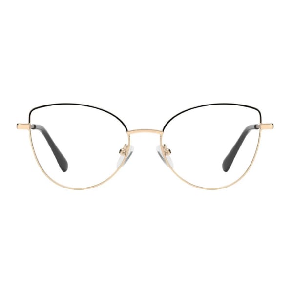 Damskie okulary zerówki oprawki korekcyjne kocie oczy Flex 862A złoty/czarny