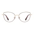Damskie okulary zerówki oprawki korekcyjne kocie oczy Flex 862B złoty/bordo