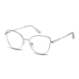 Damskie okulary zerówki oprawki korekcyjne kocie oczy Flex 862C srebrny/granatowy