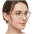 Damskie okulary zerówki oprawki korekcyjne kocie oczy Flex 862D srebrny/czarny