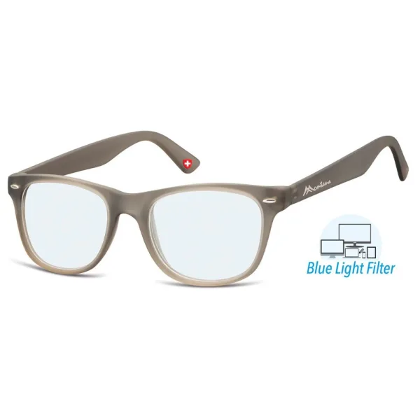 Okulary z filtrem do Komputera i Czytania moc: +2.50 Plusy BLFBOX67B szare