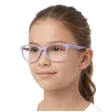 Oprawki okularowe dla dziewczynki elastyczne dziecięce kocie oczy + gumka K10F fioletowe