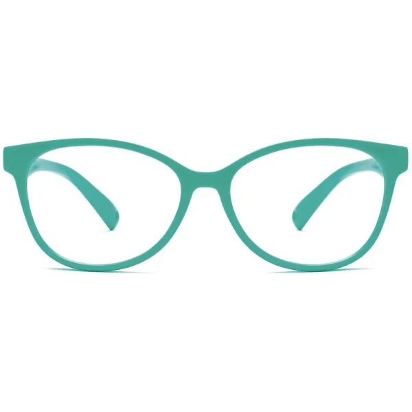 Oprawki okularowe dla dziewczynki elastyczne dziecięce kocie oczy + gumka K10G zielone