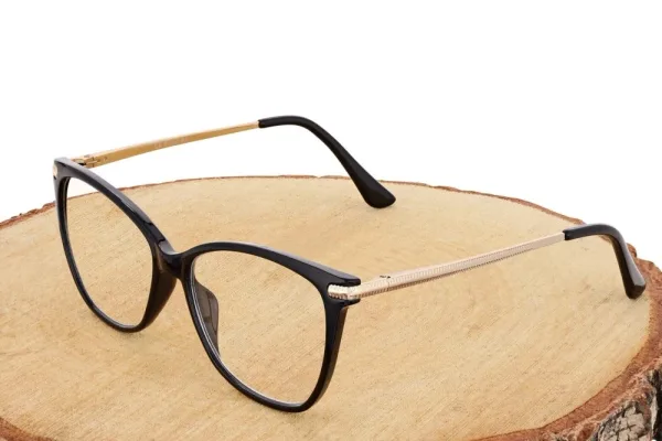 Plusy +1.00 damskie okulary do czytania korekcyjne Kocie Oczy z flexami ST320 ze skazą!