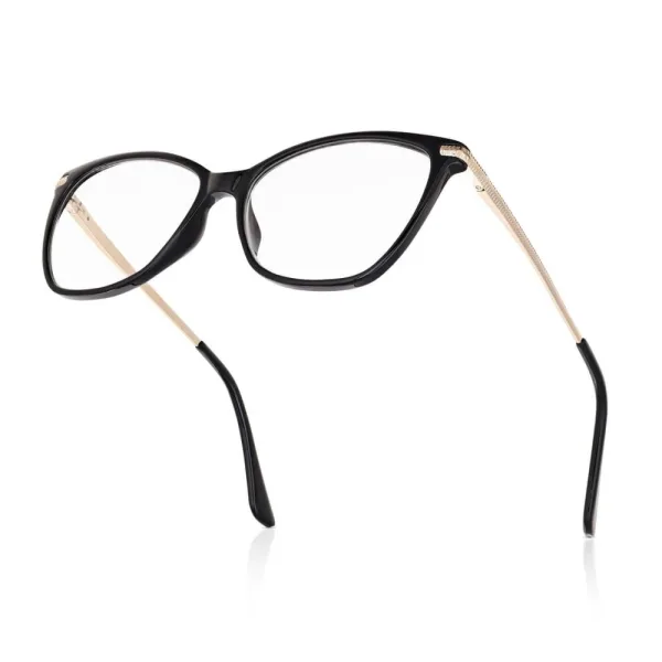 Plusy +1.00 damskie okulary do czytania korekcyjne Kocie Oczy z flexami ST320 ze skazą!