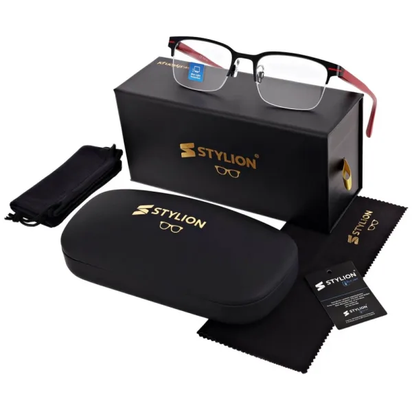 Męskie okulary +0.50 do czytania i komputera Blue Light+Antyrefleks STL281 z DEFEKTEM!