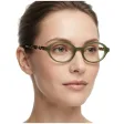 Okulary damskie oprawki korekcyjne zerówki owalne AC373E zielone/panterka