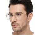 Męskie oprawki korekcyjne okulary zerówki 854C złote