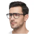 Okulary acetatowe oprawki korekcyjne zerówki pilotki AC365C szary/czarny