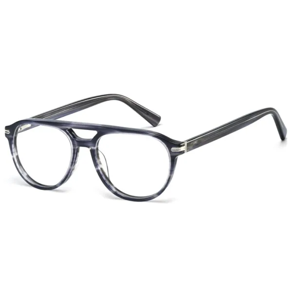 Okulary acetatowe oprawki korekcyjne zerówki pilotki AC365C szary/czarny