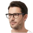 Męskie okulary acetatowe oprawki korekcyjne zerówki prostokątne AC374B panterka