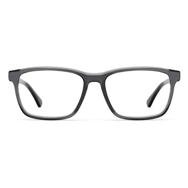 Męskie okulary acetatowe oprawki korekcyjne zerówki prostokątne AC374F szare