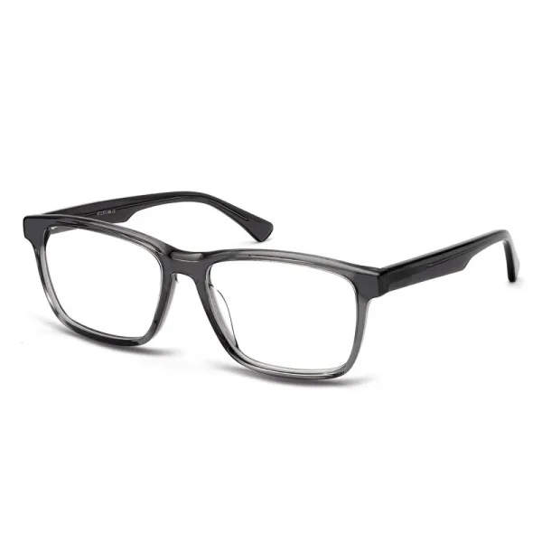 Męskie okulary acetatowe oprawki korekcyjne zerówki prostokątne AC374F szare