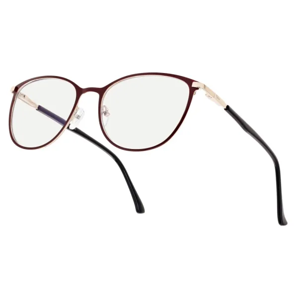 Damskie okulary +1.75 do czytania i komputera z filtrem Blue Light STL277A bordowy/złoty