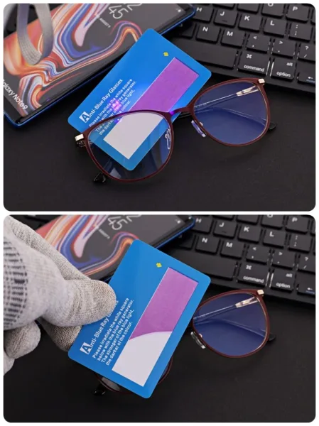 Damskie okulary +2.75 do czytania i komputera z filtrem Blue Light STL277A bordowy/złoty