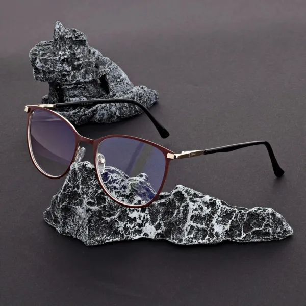 Damskie okulary +3.25 do czytania i komputera z filtrem Blue Light STL277A bordowy/złoty