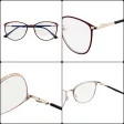 Damskie okulary zerówki +0.00 z filtrem Blue Light STL277A bordowy/złoty
