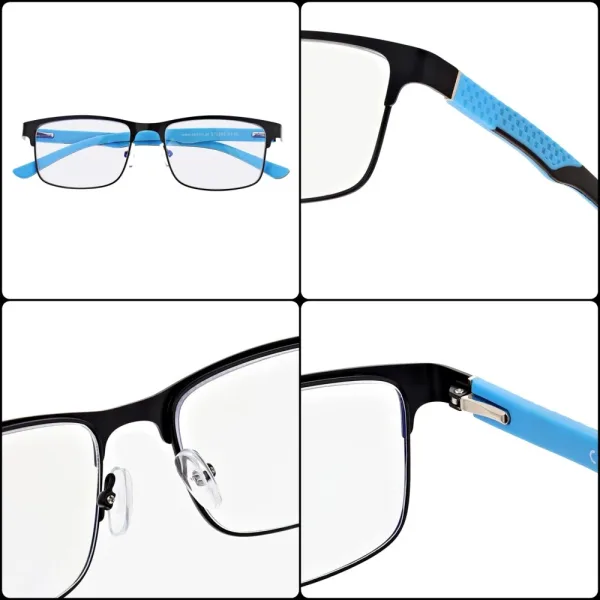 Męskie okulary +0.50 do czytania i komputera Blue Light STL282 czarny/niebieski