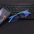 Męskie okulary +3.00 do czytania i komputera Blue Light STL282 czarny/niebieski