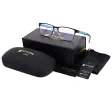 Męskie okulary +3.25 do czytania i komputera Blue Light STL282 czarny/niebieski