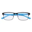 Męskie okulary +3.50 do czytania i komputera Blue Light STL282 czarny/niebieski