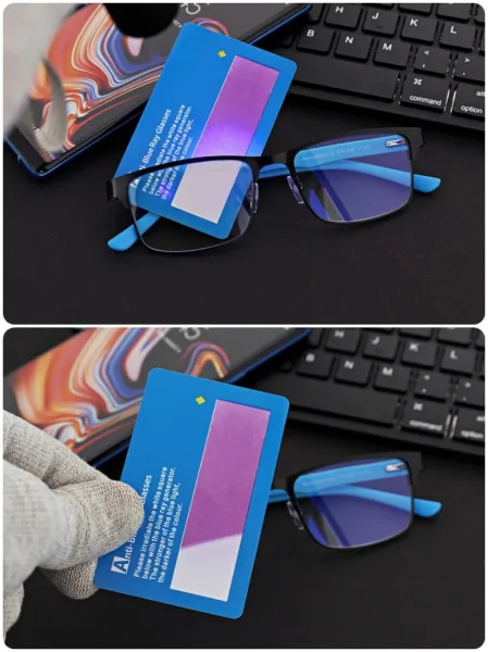 Męskie okulary zerówki Blue Light STL282 czarny/niebieski